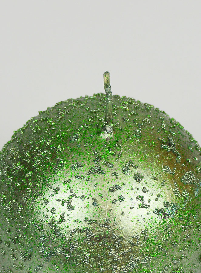 Vela navideña esférica brillante de 8 cm - Verde abeto (pic 4)