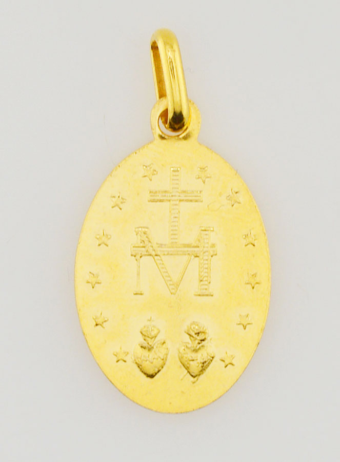 Medalla Milagrosa, chapada en oro con borde festoneado - 20 mm (pic 4)