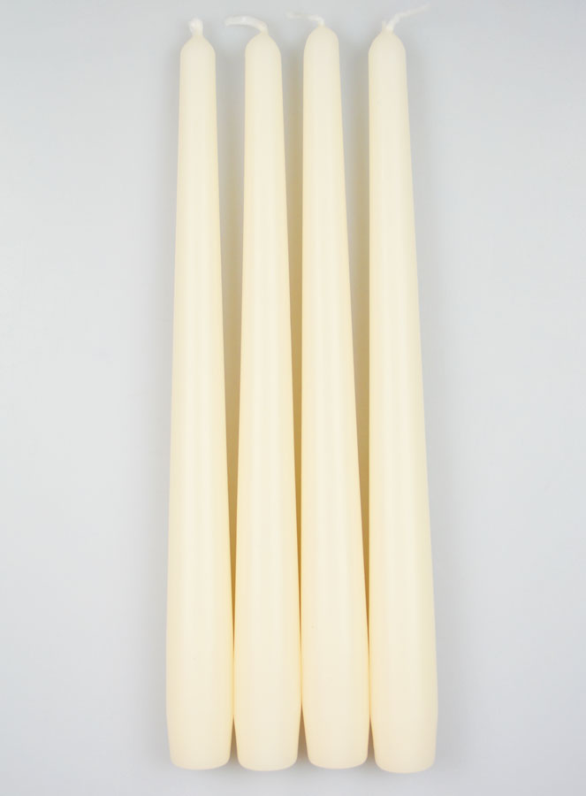 Lote de 4 velas tipo antorcha color marfil - 25 cm (pic 1)