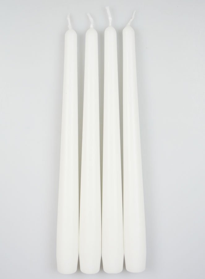 Lote de 4 velas antorcha de 25 cm - Blanco (pic 1)