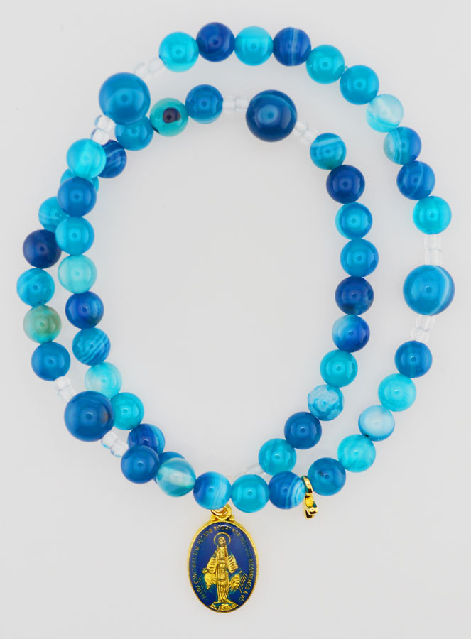 Rosario de la Medalla Milagrosa en Ágatas Naturales (pic 1)