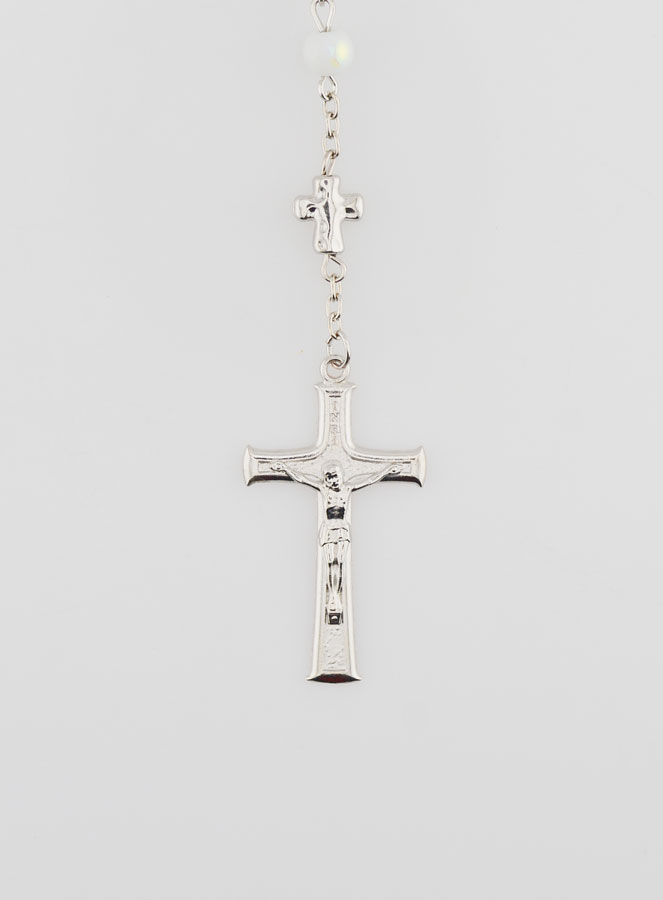 Rosario de la Medalla Milagrosa con Cuentas Cromadas - Blanco (pic 3)