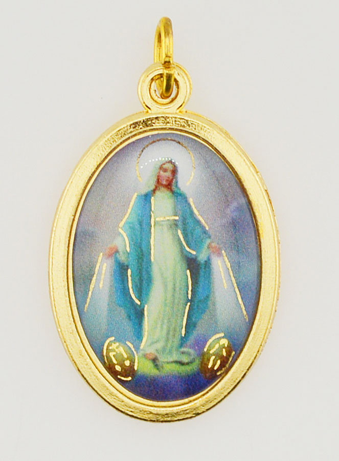 Medalla Milagrosa de la Virgen María en color - 22 mm (pic 1)