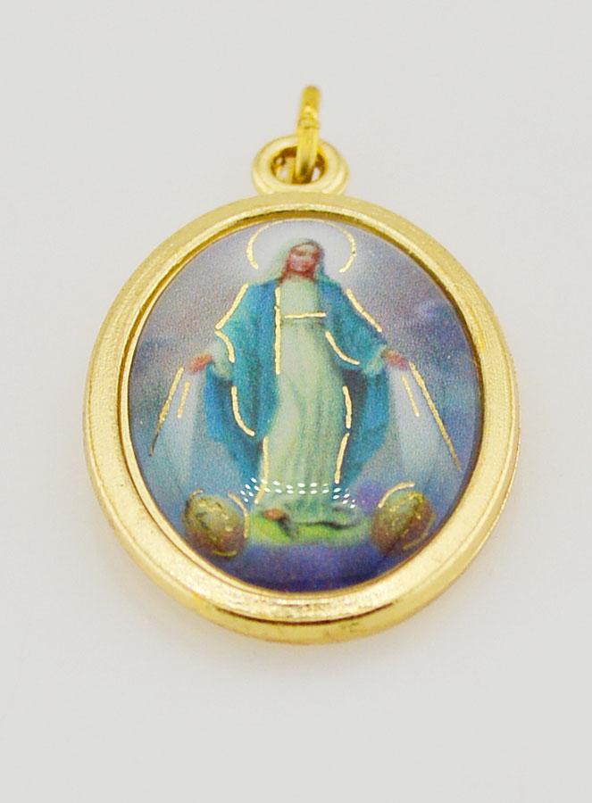 Medalla Milagrosa de la Virgen María en color - 22 mm (pic 2)