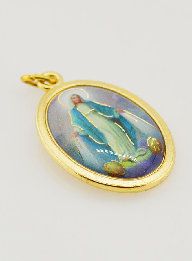 Medalla Milagrosa de la Virgen María en color - 22 mm (pic 3)