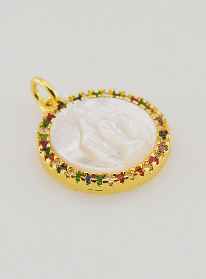 Medalla Milagrosa de la Virgen María en Nácar - 15 mm (pic 3)