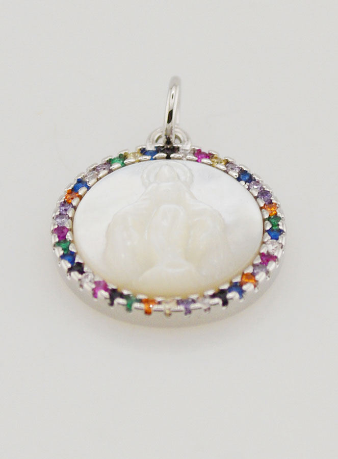 Medalla Milagrosa de la Virgen María en Nácar - 15 mm (pic 2)