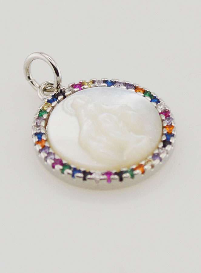 Medalla Milagrosa de la Virgen María en Nácar - 15 mm (pic 3)