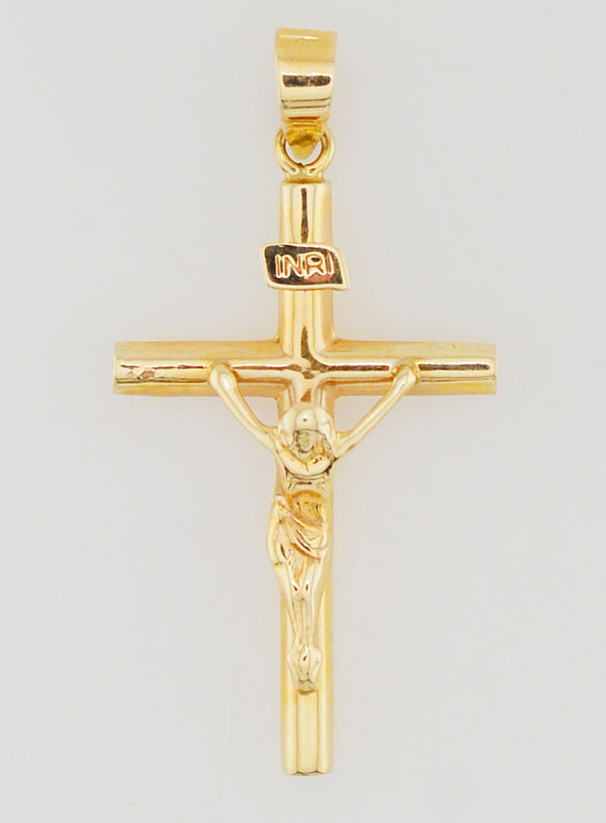 Colgante de Cruz de Cristo en Oro de 9 quilates - 25 mm (pic 1)