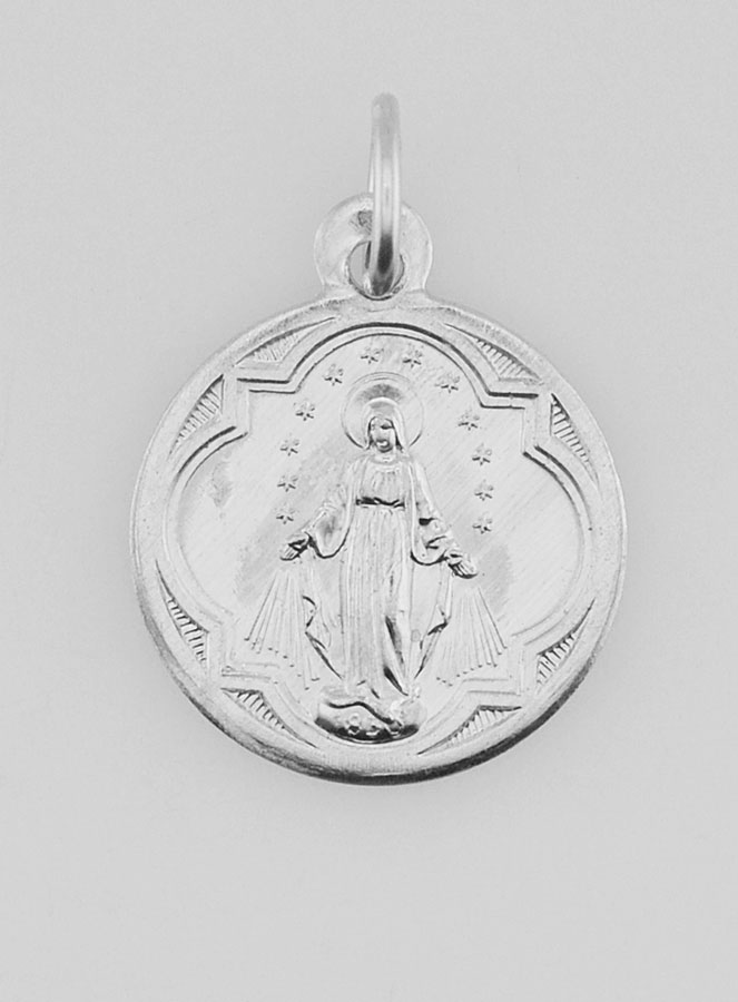 Medalla Milagrosa de la Virgen María en aluminio - 15 mm (pic 1)