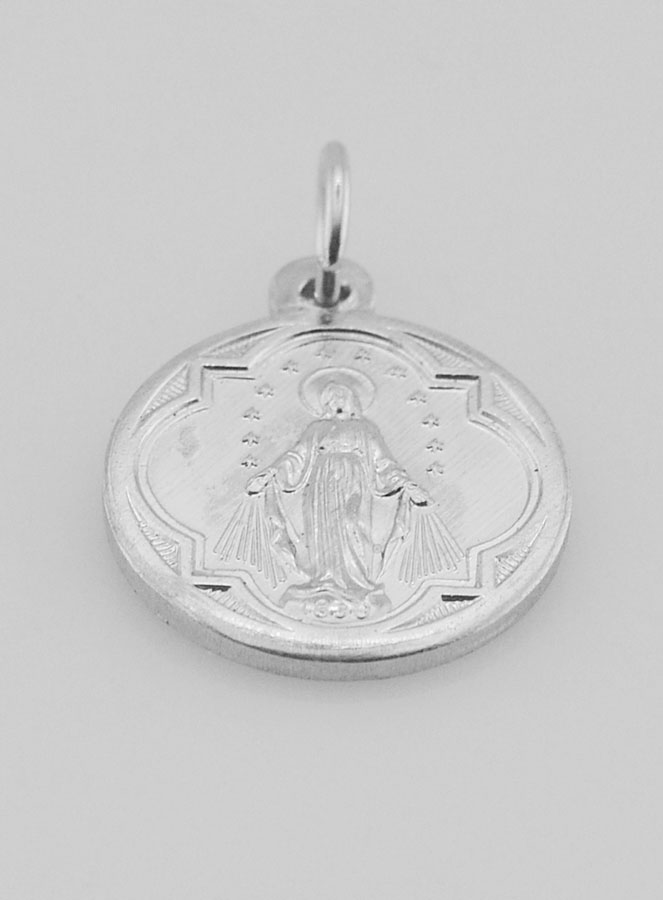 Medalla Milagrosa de la Virgen María en aluminio - 15 mm (pic 2)