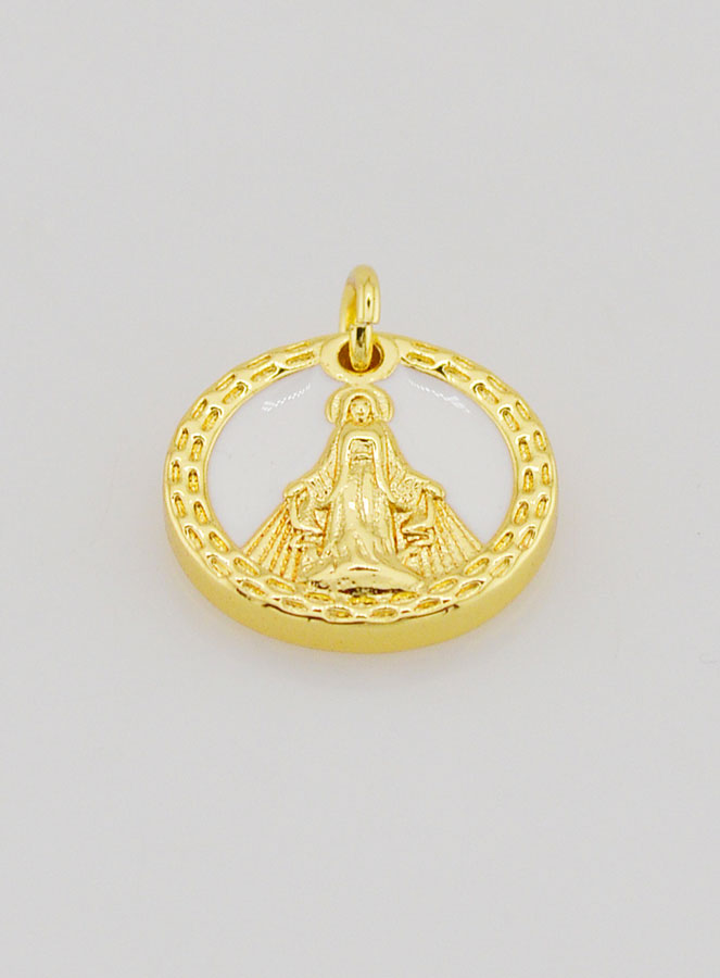 Medalla Milagrosa de la Virgen María en Nácar - 15 mm (pic 2)