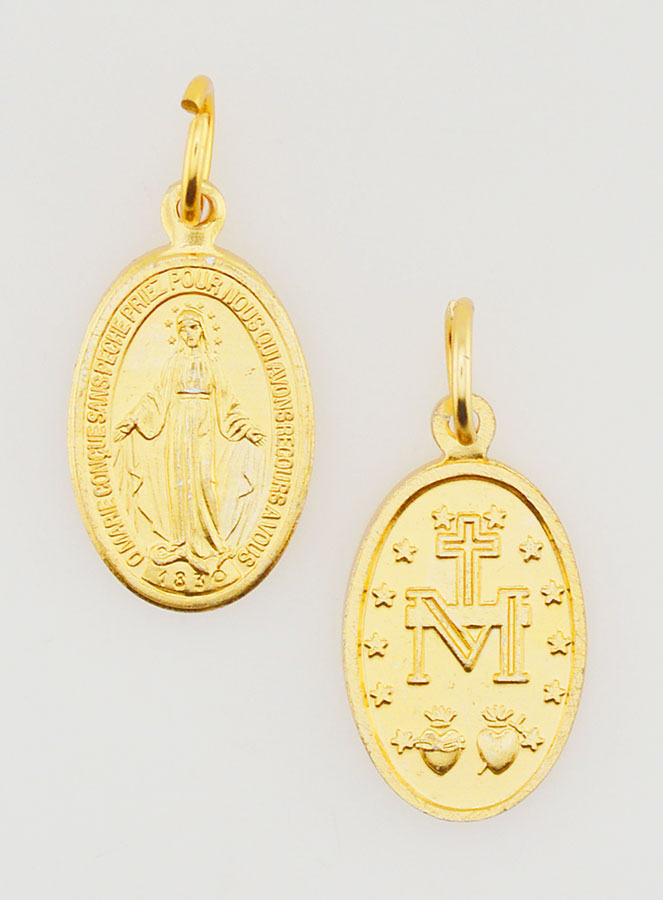 Medalla Milagrosa de Aluminio Chapado en Oro - 19 mm (pic 1)
