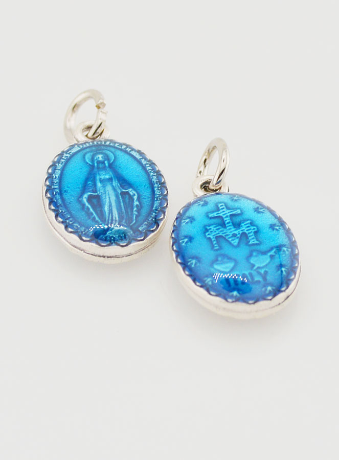 Medalla Milagrosa Azul y Plateada - 15 mm (pic 2)