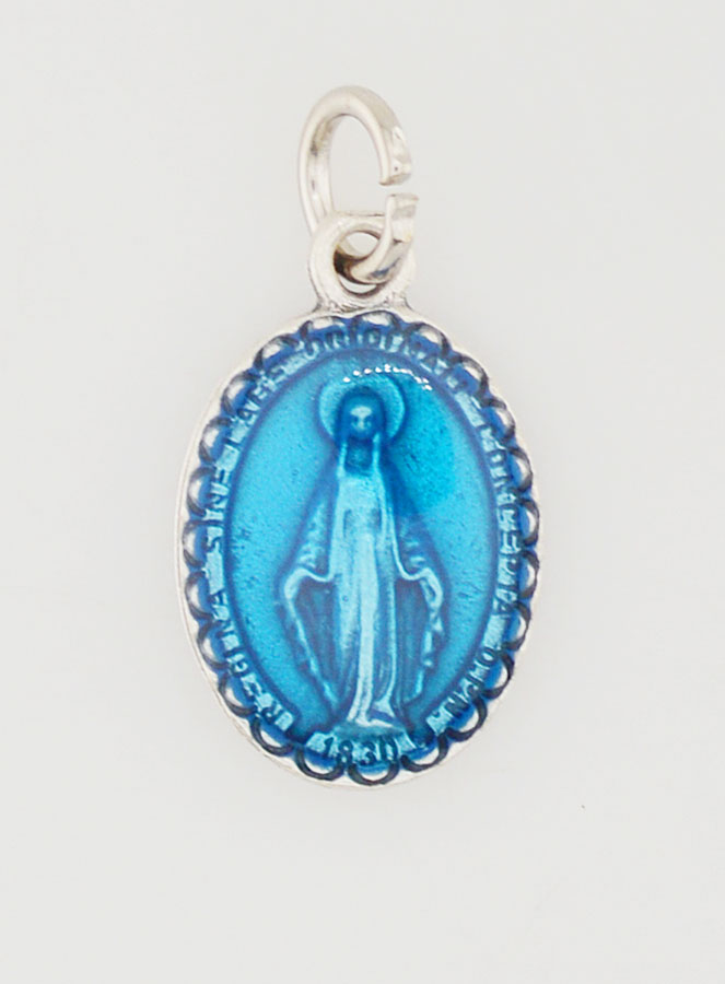 Medalla Milagrosa Azul y Plateada - 15 mm (pic 3)
