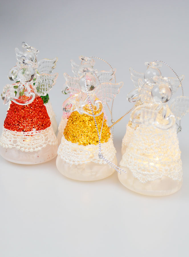 Lote de 6 Ángeles de Navidad Luminosos - 8 cm (pic 2)