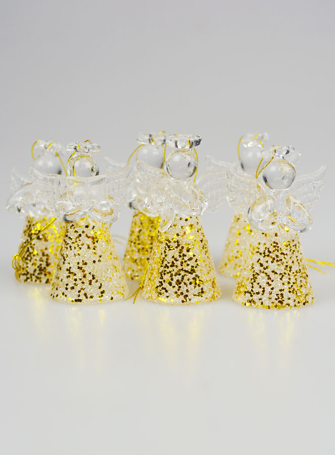 Juego de 6 ángeles navideños colgantes - 4,5 cm (pic 1)