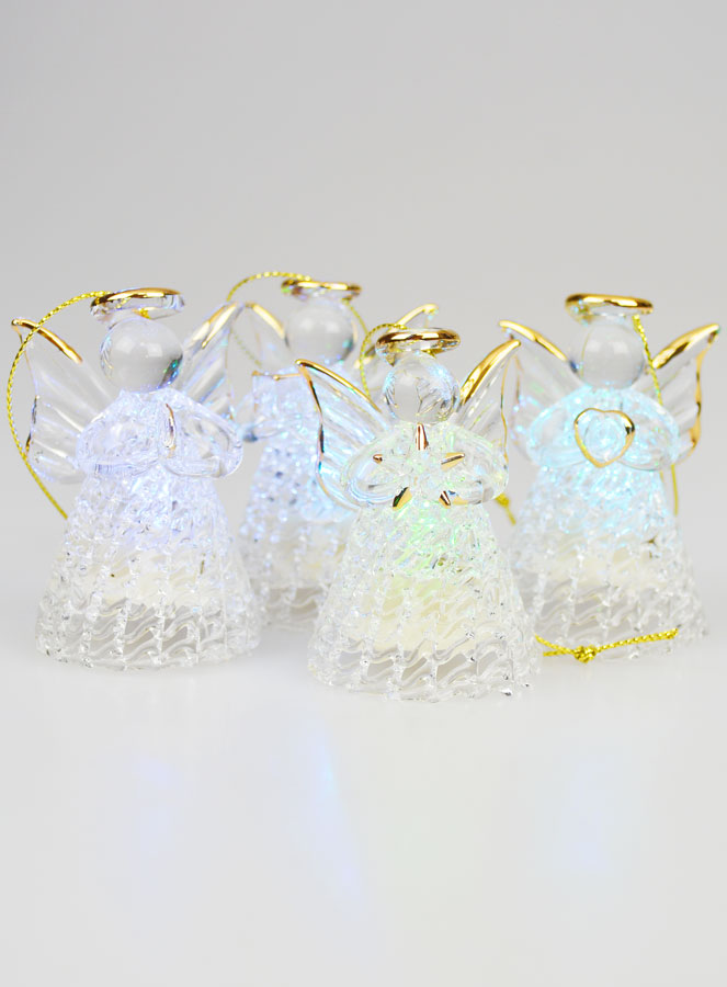 Conjunto de 4 ángeles navideños luminosos - 7 cm (pic 1)