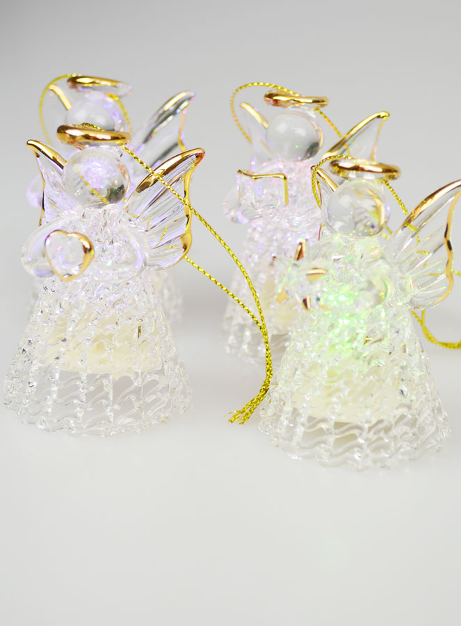 Conjunto de 4 ángeles navideños luminosos - 7 cm (pic 4)