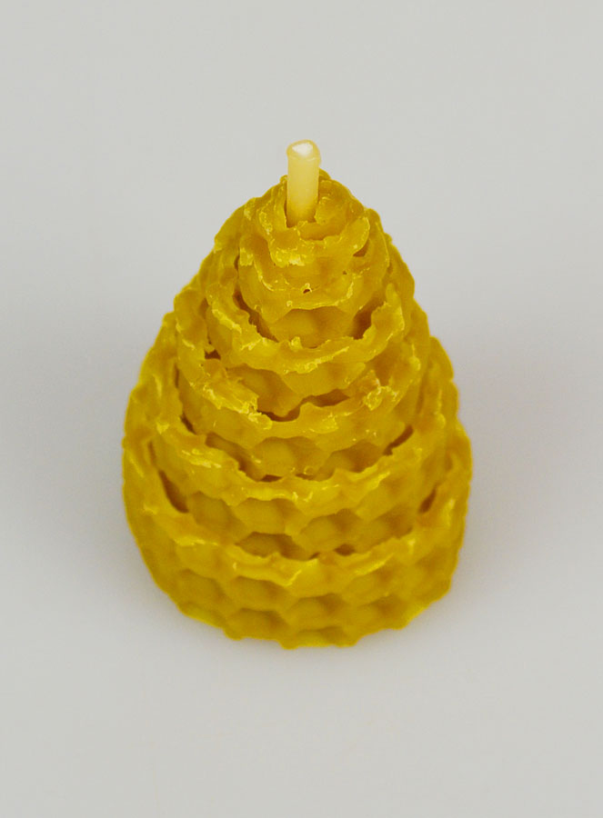 Vela decorativa en forma de cono, 100% cera de abeja - 5 cm (pic 2)
