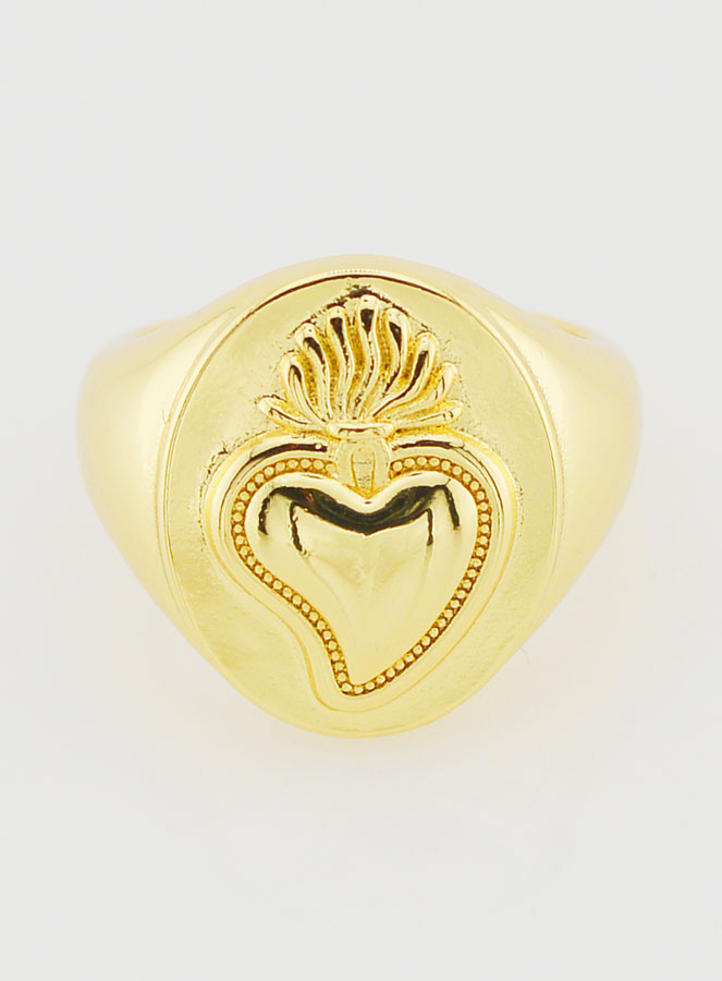 Anillo Ex Voto en latón dorado ajustable (pic 1)