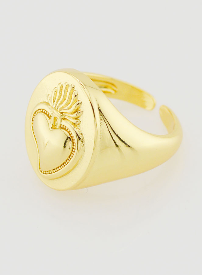 Anillo Ex Voto en latón dorado ajustable (pic 2)