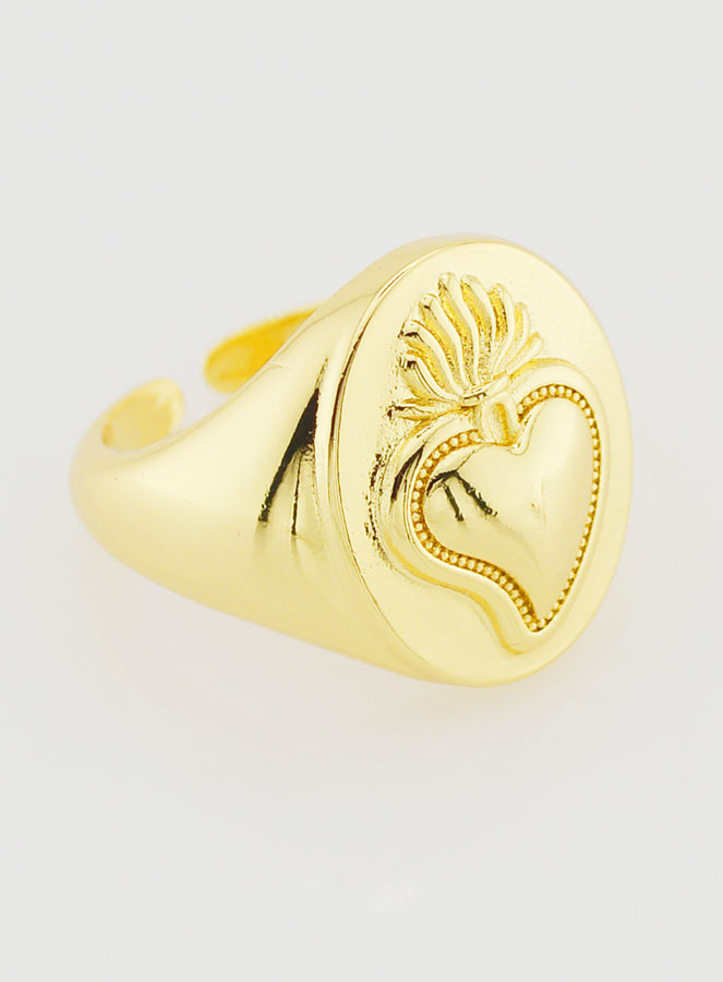 Anillo Ex Voto en latón dorado ajustable (pic 3)