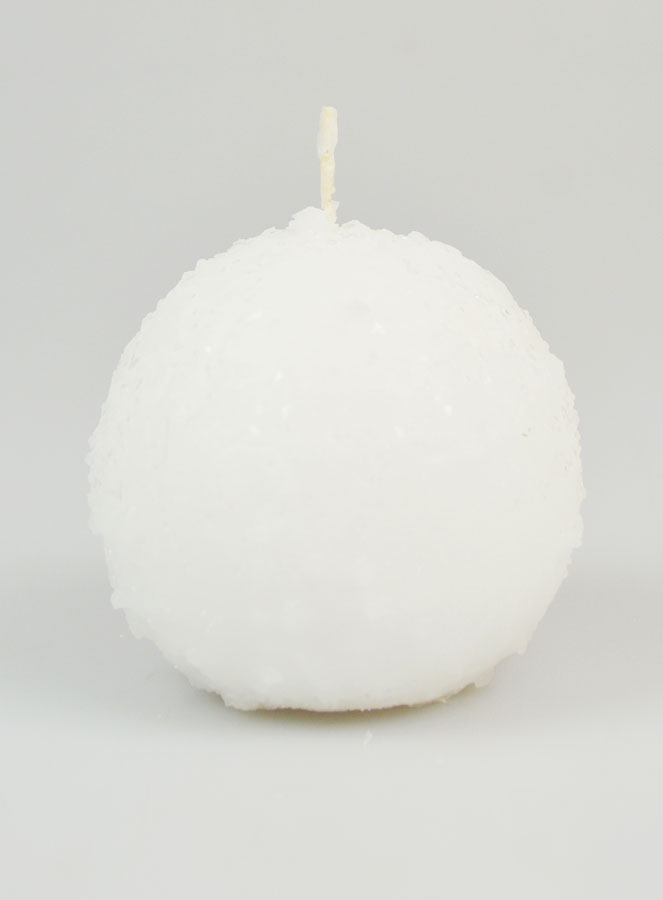 Vela navideña esférica con forma de bola de nieve - 8 cm (pic 1)