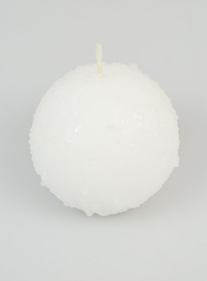 Vela navideña esférica con forma de bola de nieve - 8 cm (pic 2)