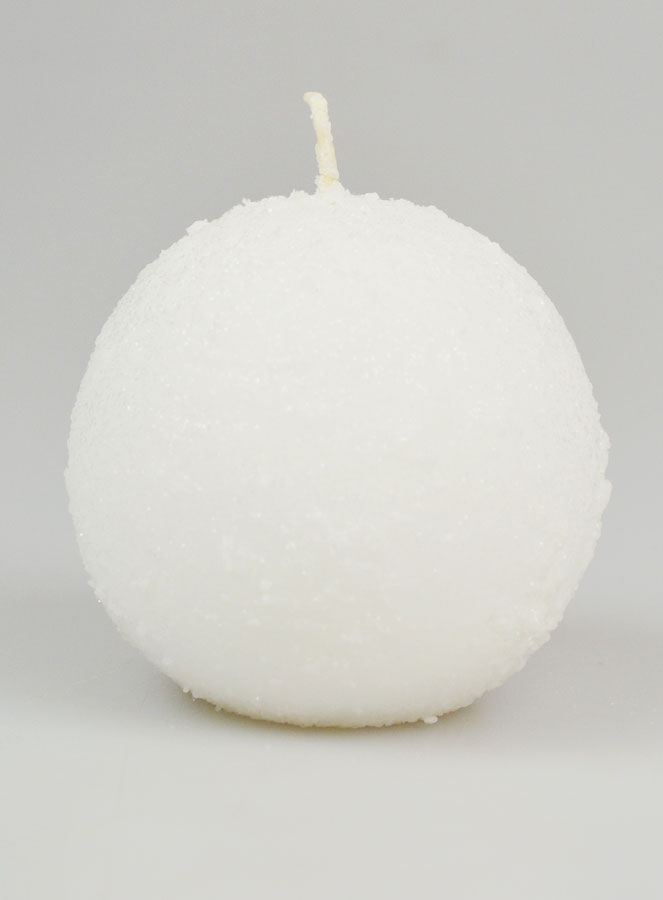 Vela de Decoración Esférica Escarchada 8 cm - Blanco (pic 1)