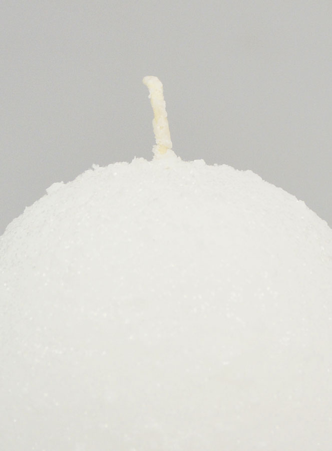 Vela de Decoración Esférica Escarchada 8 cm - Blanco (pic 3)