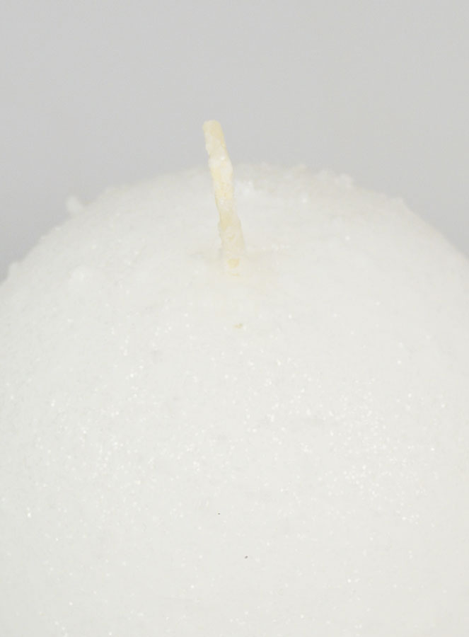 Vela de Decoración Esférica Escarchada 8 cm - Blanco (pic 4)