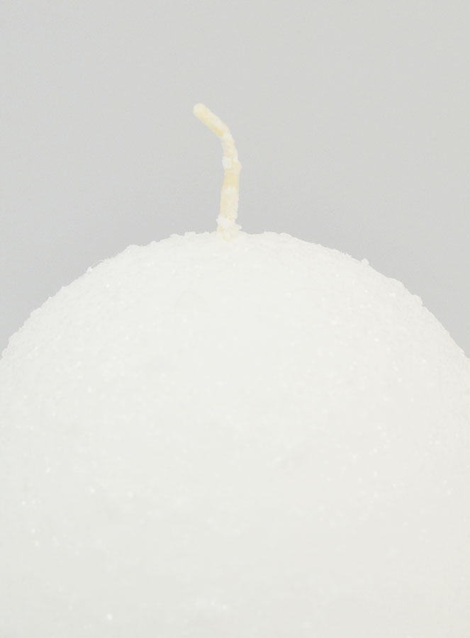 Vela navideña esférica de 8 cm - Blanca (pic 3)