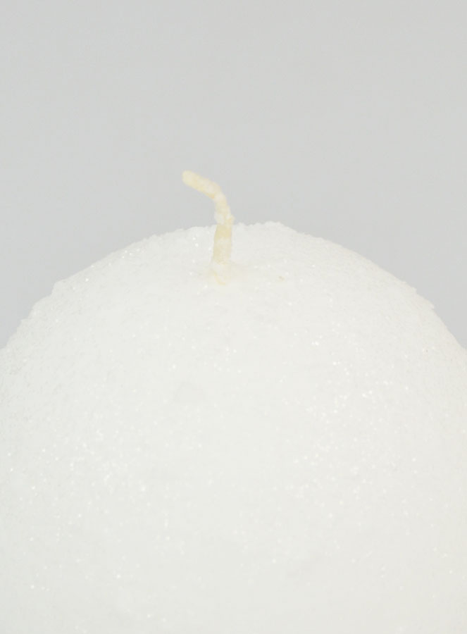 Vela navideña esférica de 8 cm - Blanca (pic 4)