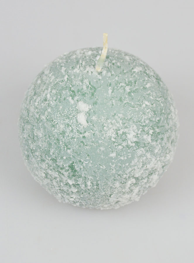 Vela decorativa esférica escarchada de 8 cm - Verde (pic 2)