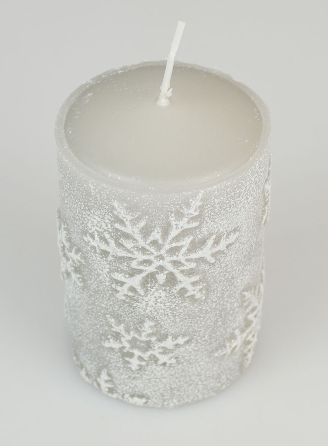 Vela navideña Copo de Nieve - Plateada (pic 2)