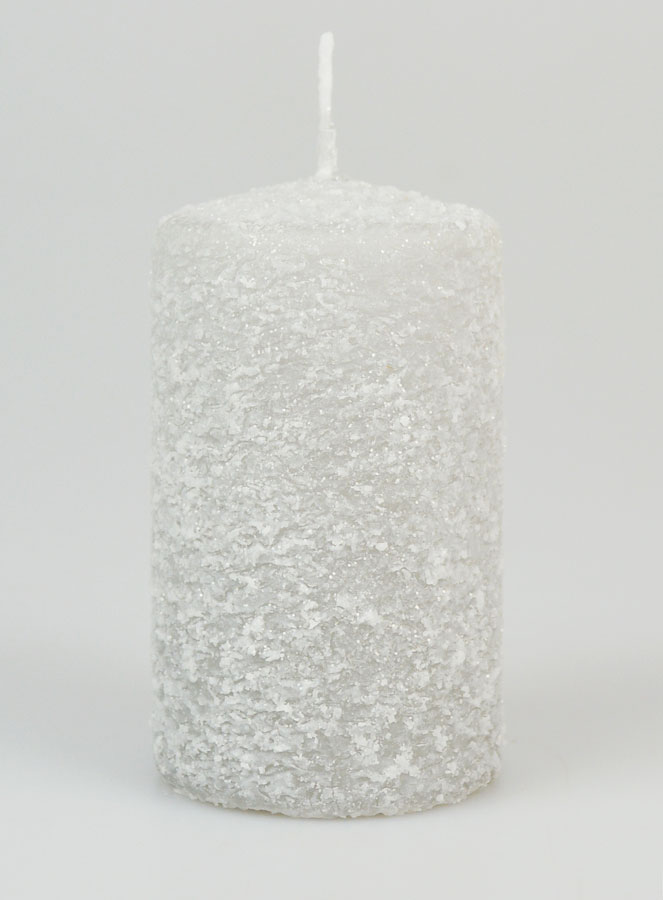 Vela navideña esmerilada de 10 cm - Plateada (pic 1)