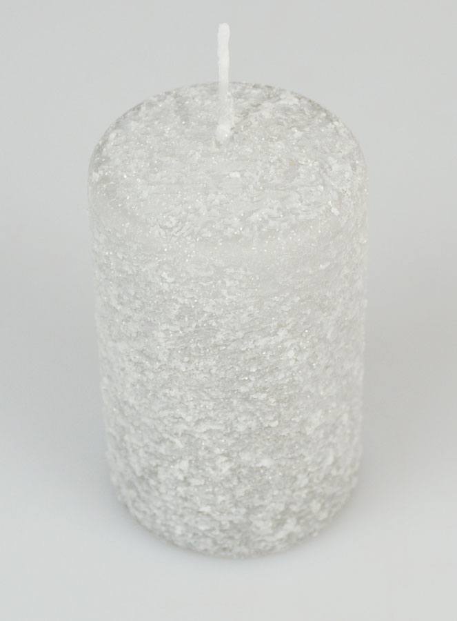 Vela navideña esmerilada de 10 cm - Plateada (pic 2)