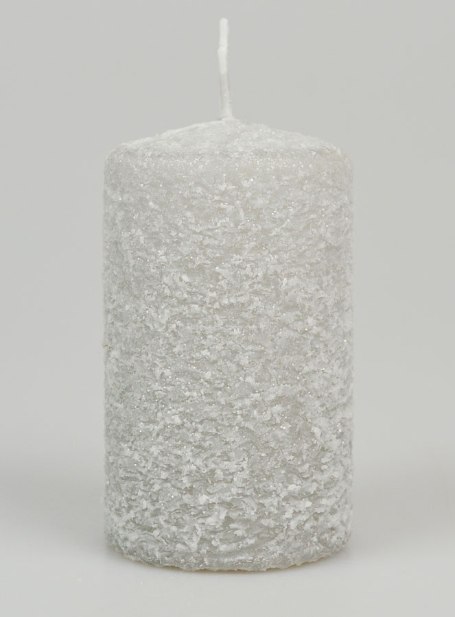 Vela Decorativa Escarchada de 10 cm - Plateada (pic 1)