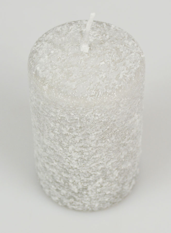 Vela Decorativa Escarchada de 10 cm - Plateada (pic 2)