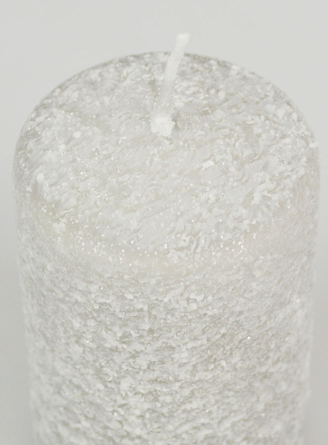 Vela Decorativa Escarchada de 10 cm - Plateada (pic 4)