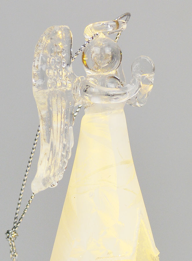 Ángel navideño de cristal iluminado de 15 cm - Estrellas (pic 3)