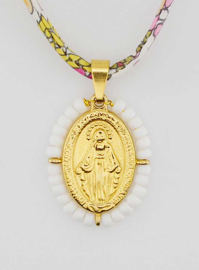 Medalla Milagrosa con Perlas - Cordón Libertad (pic 4)