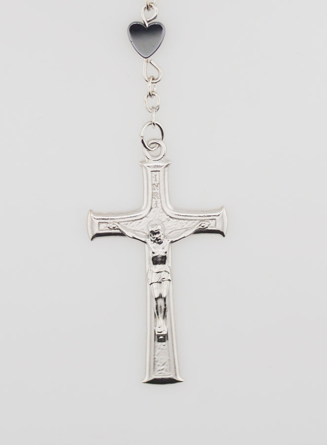 Rosario de la Virgen Milagrosa en Corazón de Hematita (pic 3)