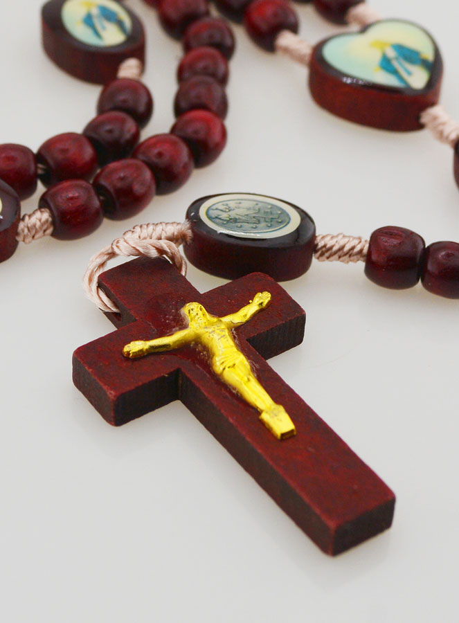 Rosario de la Virgen Milagrosa - Cuentas de Madera (pic 3)