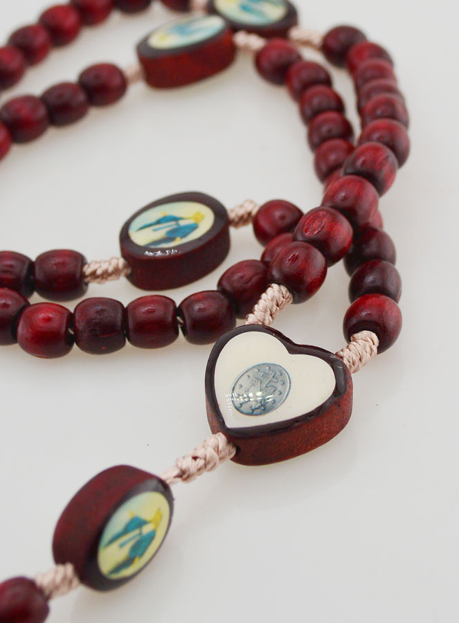 Rosario de la Virgen Milagrosa - Cuentas de Madera (pic 4)