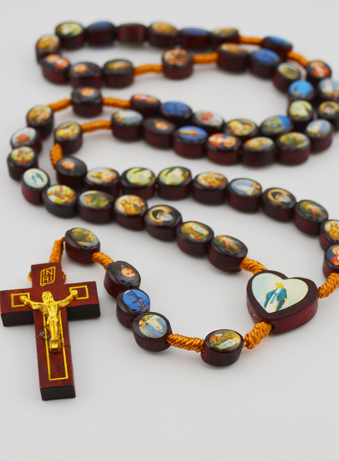Rosario de madera de la Virgen Milagrosa - 60 cm (pic 2)
