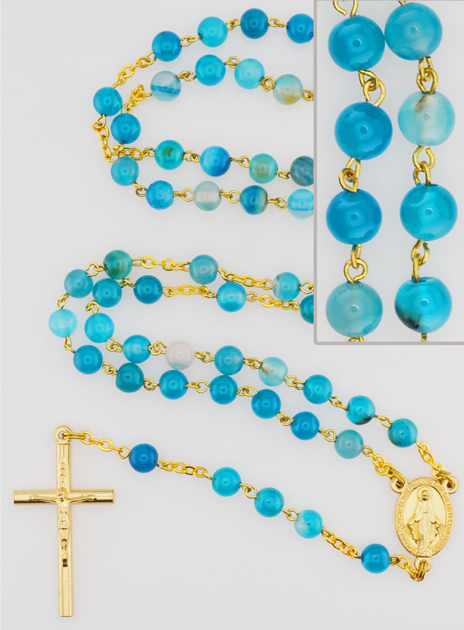 Rosario de la Medalla Milagrosa en Cuentas de Ágata (pic 1)