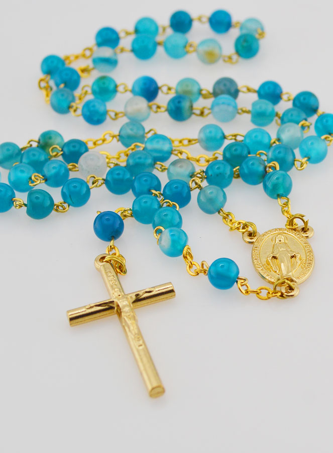 Rosario de la Medalla Milagrosa en Cuentas de Ágata (pic 2)