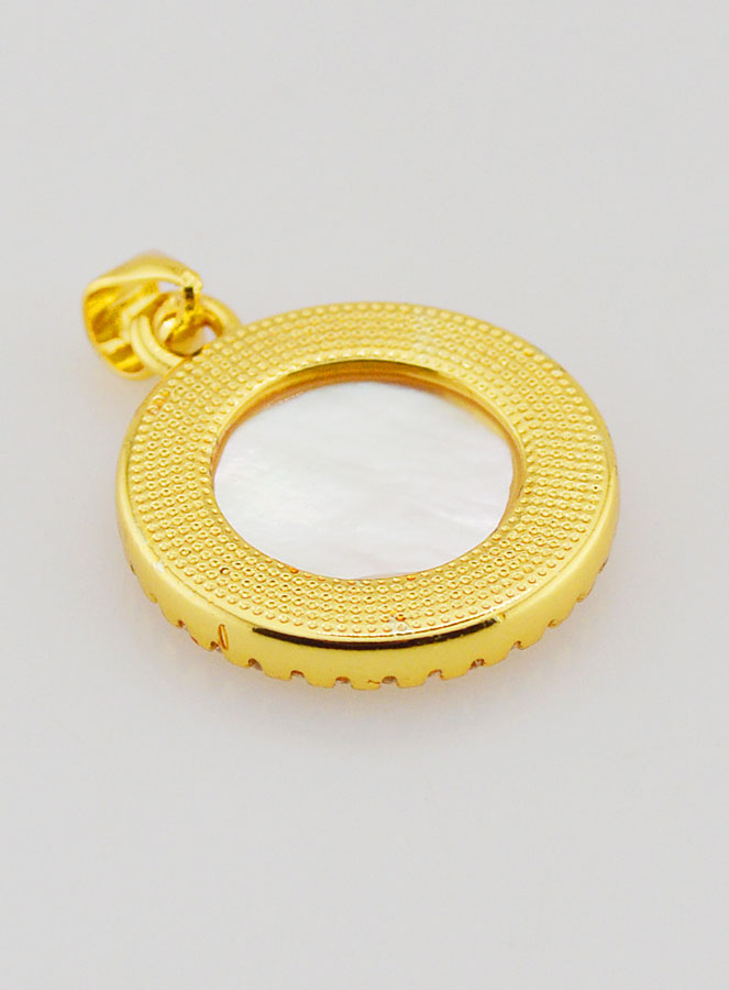 Medalla de San Miguel, latón y nácar - 22 mm (pic 4)